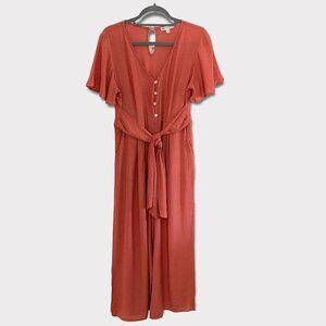 Day to Day Blu Pepper Size M Flutter Sleeve Wide Leg Jumpsuit